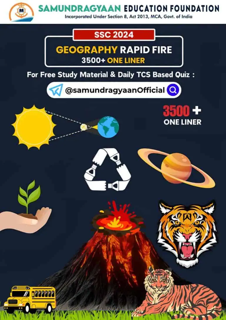 Geography Rapid Fire 3500+ One Liner - Samundragyaan